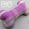 Personalised Bone Dog Toy - Country Tweed Collection - Purple Heather (Tara) Back